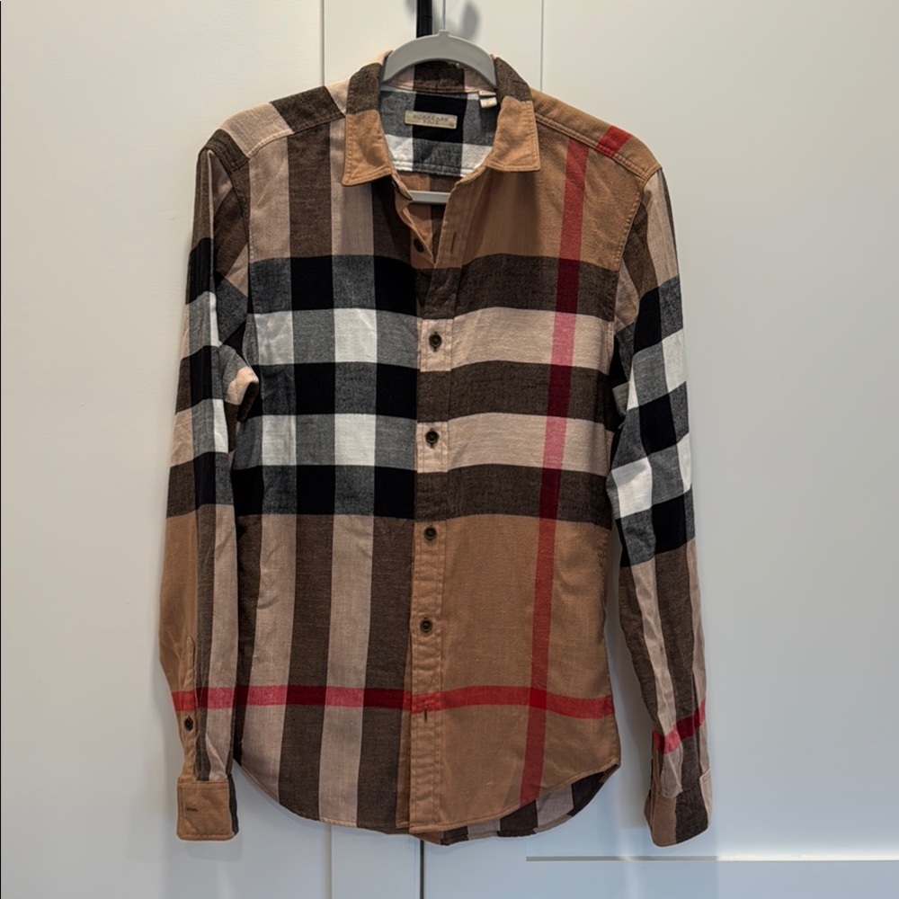 BURBERRY BRIT Men's Brown Plaid Shirt